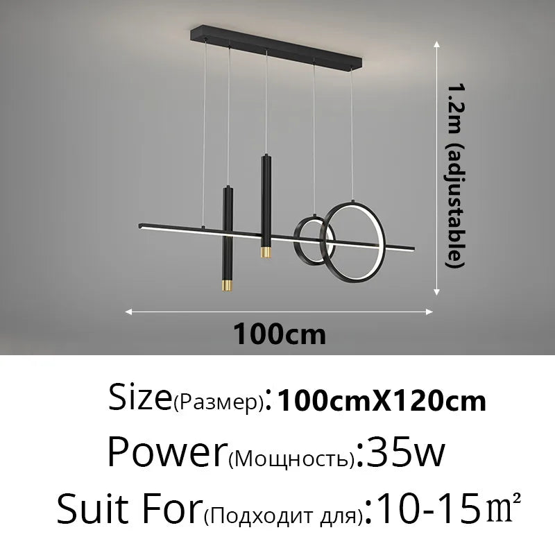 Modern LED Chandelier Dimmable for Dining Room Kitchen Bar Pendant Lighting