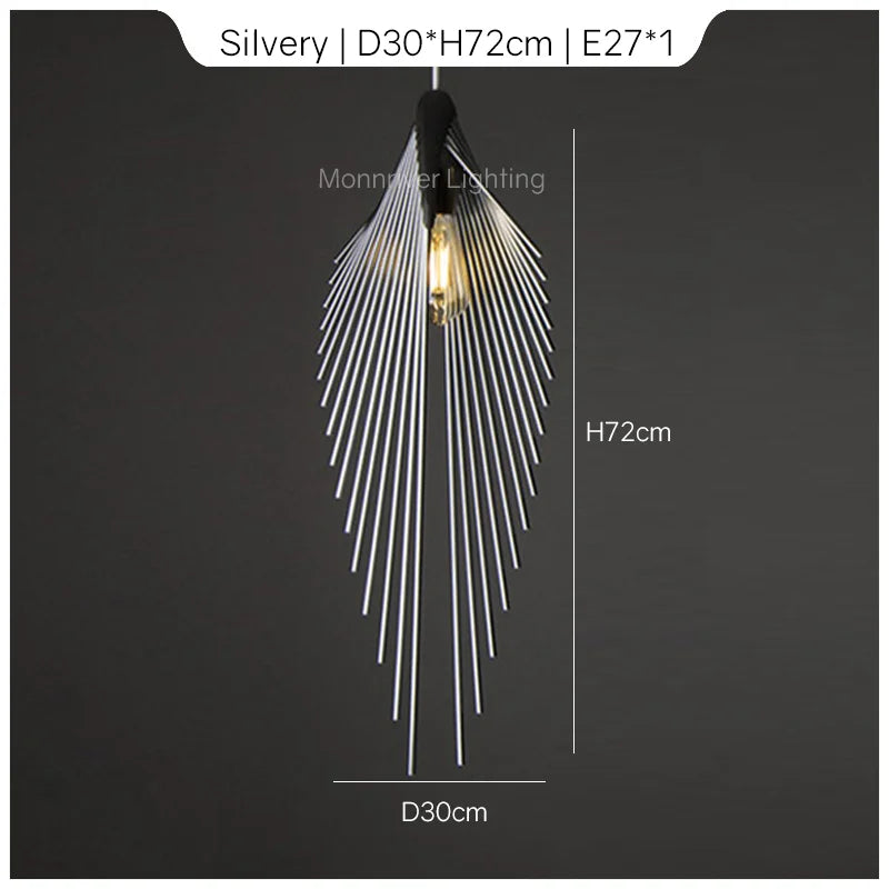 Leaf Chandelier LED Pendant Light Modern Minimalist Hanging Lamp for Home Decor