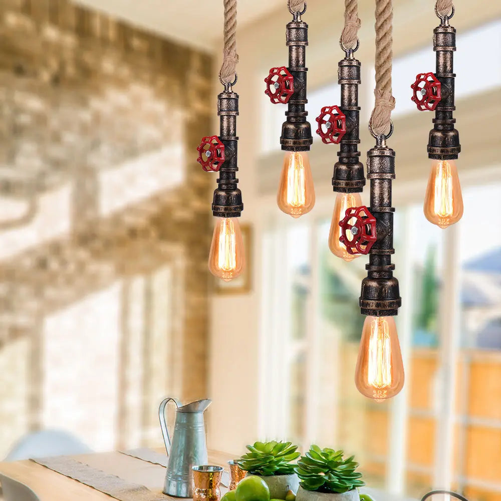 Iron Pipe Pendant Lamp Retro Loft Hanging Light