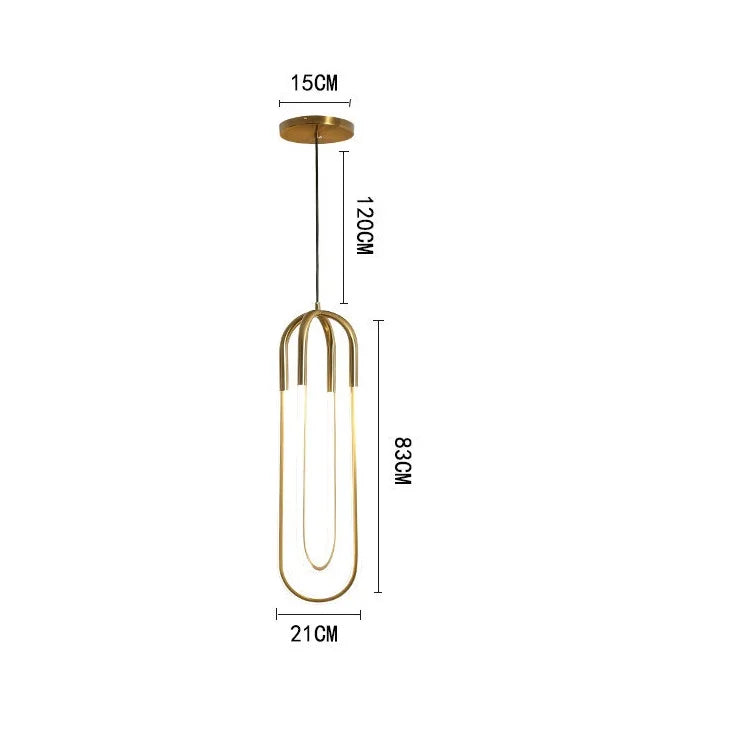 LED U-shaped Bar Chandelier for Dining Living Bedroom - Nordic Minimalist Style