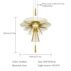 Modern UFO Hanging Lamps Metal LED Chandelier for Ceiling, Luxury Pendant Lights Home Decor