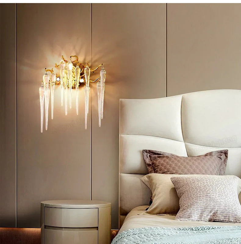 Crystal LED Wall Light Sconces for Living Room Bedroom, Modern Interior Wall Lamp