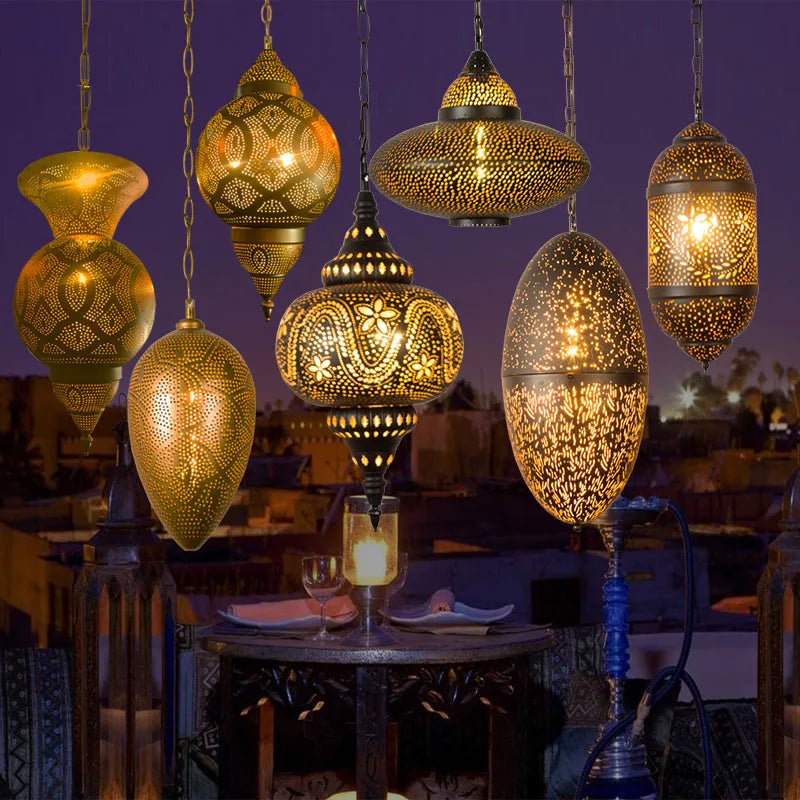 Turkish Pendant Lamp: LED Morocco Lighting for Restaurant, Bar, and Hallway