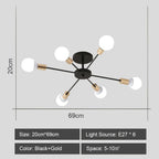 Iron Wrought Chandelier LED Ceiling Light Fixture Modern Vintage Decor Lighting