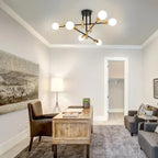 Nordic Minimalist LED Ceiling Chandelier Black Gold for Living Rooms Bedrooms