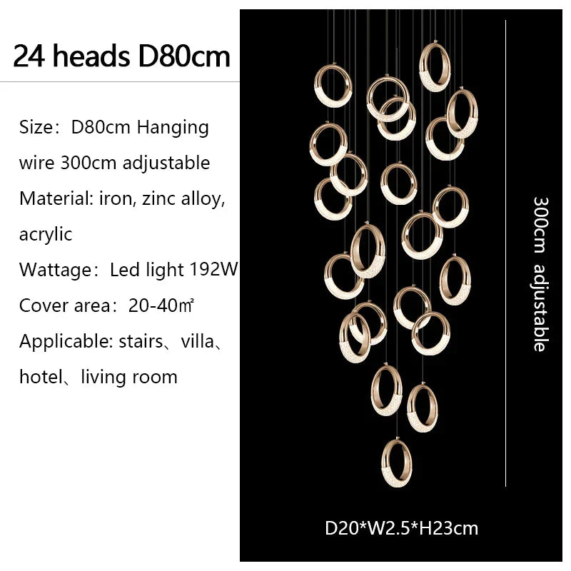 Circle Ring LED Chandelier Light for Luxe Living Spaces