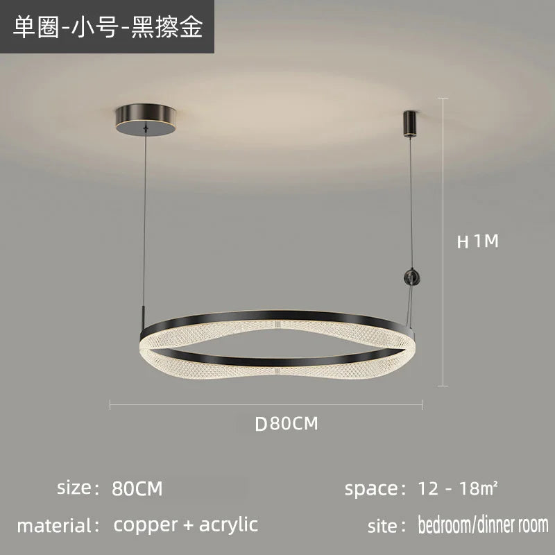 LED Ring Pendant Chandelier for Living Room Bedroom and Dining Room