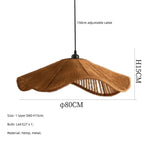 Japanese Hemp Knit Pendant Light E27 LED Lamp - Nordic Wabi Sabi Style