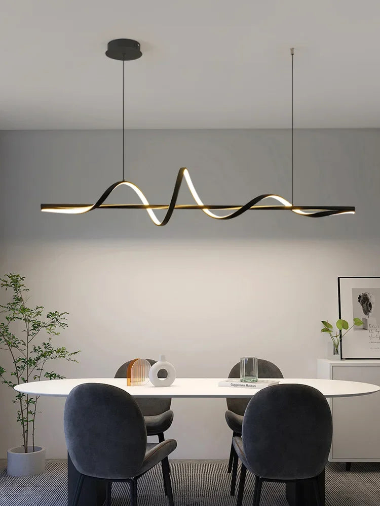 Water Ripple LED Pendant Lights: Modern Minimalist Dining Room Bar Hanging Lamp Fixtures