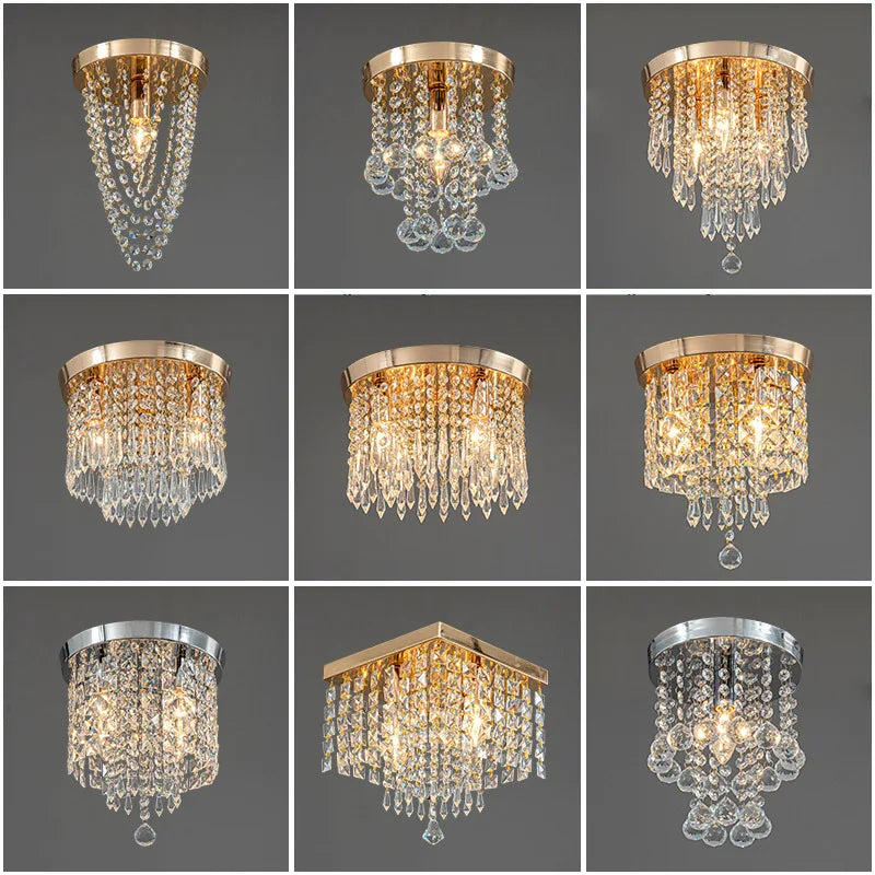 Crystal Square Ceiling Lamp For Home Lighting Decor