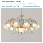 Duplex Ceramic Crystal Pendant Lamp for Modern European Style Living Room