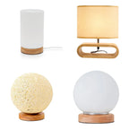 Wooden Bedside Lamp for Bedroom Nightstand - Small Desk light for Living Room