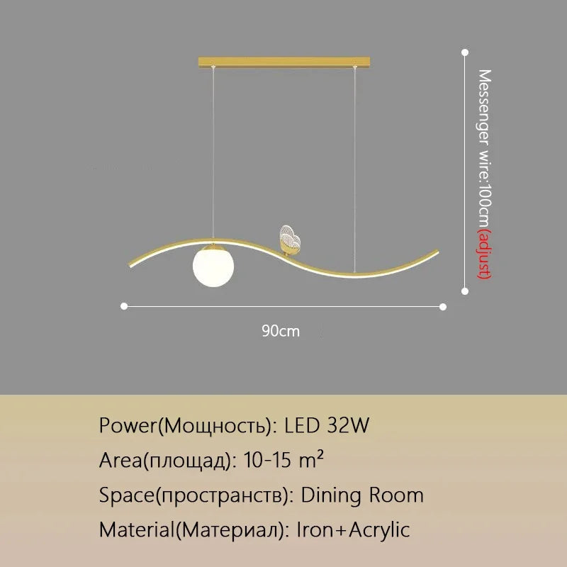 Butterfly Chandelier: Modern Minimalist Pendant Lamp for Dining Room, Study, Bar
