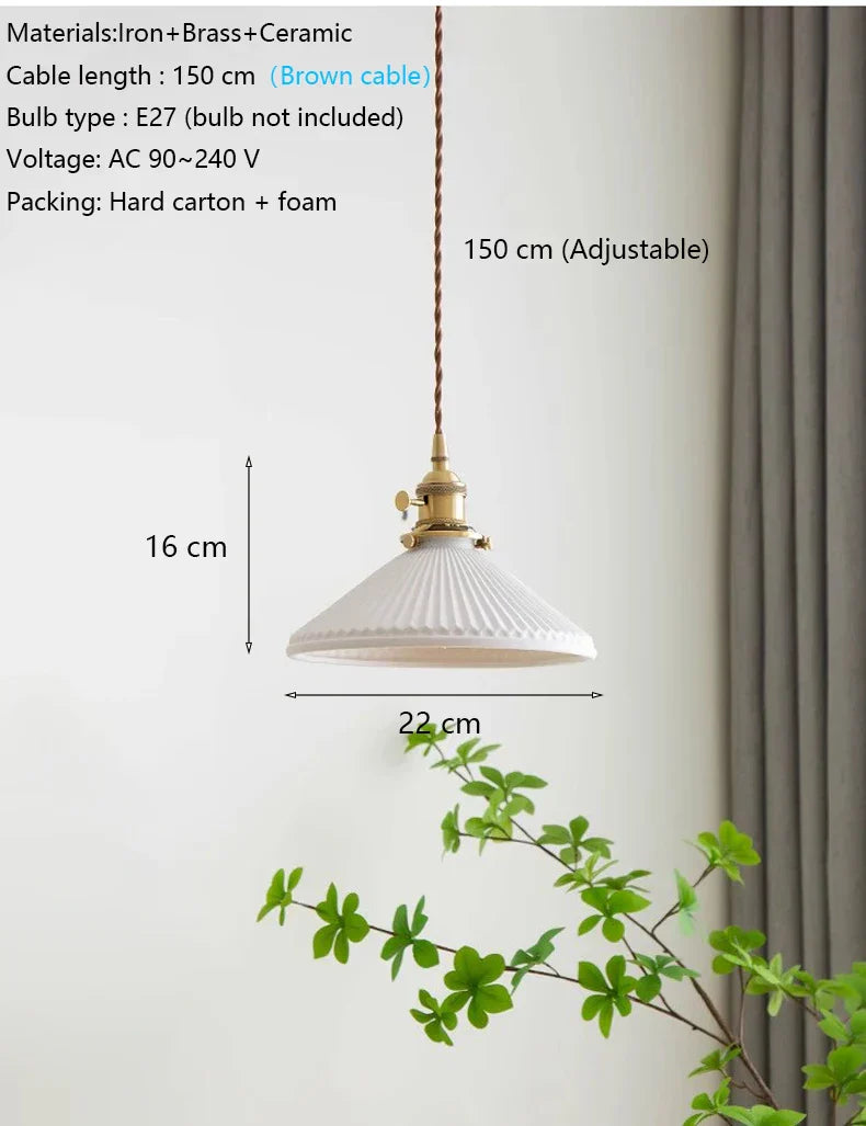 Japanese Ceramic Chandelier Lighting for Kitchen Dining Room Luxury Led Ceiling Lamp