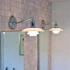 Glass Wall Lamp Danish Design Chrome Light E27 for Home Decor & Living Room