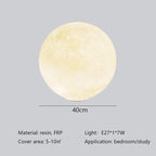 Nordic Moon Round LED Chandelier: Modern Living Room Dining Pendant Light for Bedroom Atmosphere