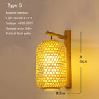Bamboo Wall Lights: Retro Hand-woven Luminaire for Bedroom, Corridor, Hotel, Restaurant Decor