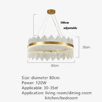 Crystal Pendant Chandelier: Remote Control Dimmable LED Lighting