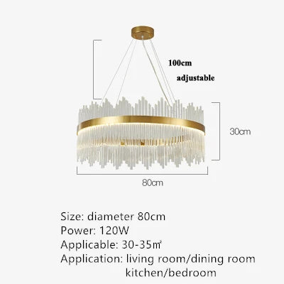 Crystal Pendant Chandelier: Remote Control Dimmable LED Lighting