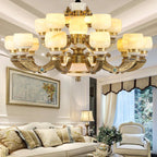 Chinese Jade Chandelier: Elegant All-Copper Lighting for Living Room, Bedroom, Dining Hall