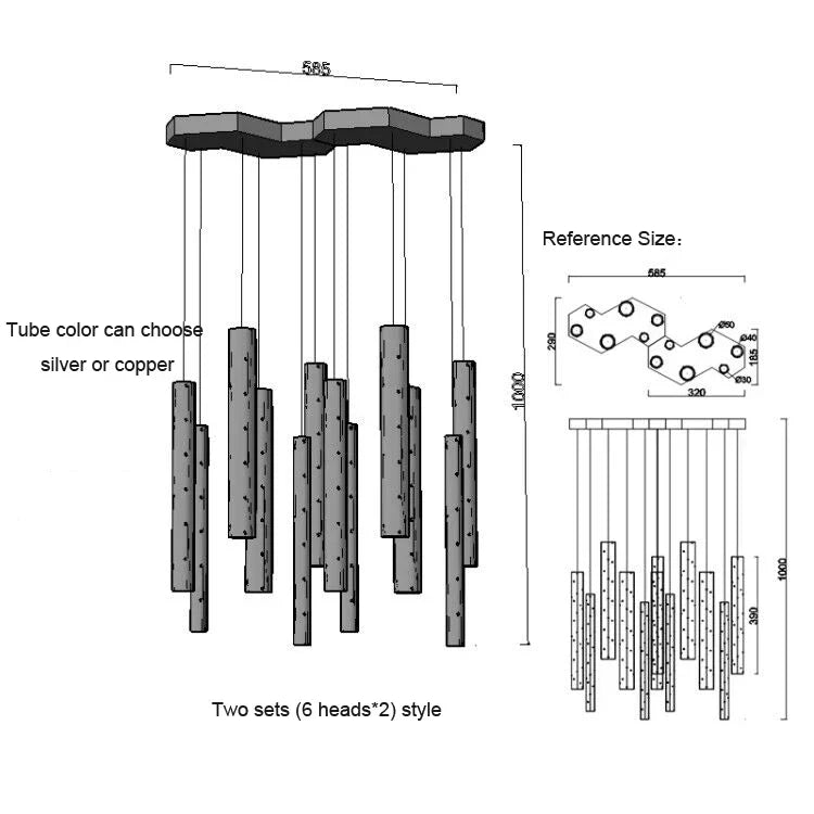Modern Cylindrical LED Ceiling Chandelier for Home Decor Lighting