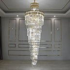 Luxury Crystal Chandelier for Duplex, Villa, Hotel Lobby, and Spiral Staircase