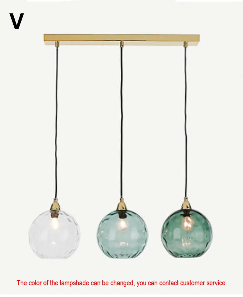 Glass Ball Lustre Pendant Lights - Modern Nordic Design for Kitchen, Bedroom, or Restaurant