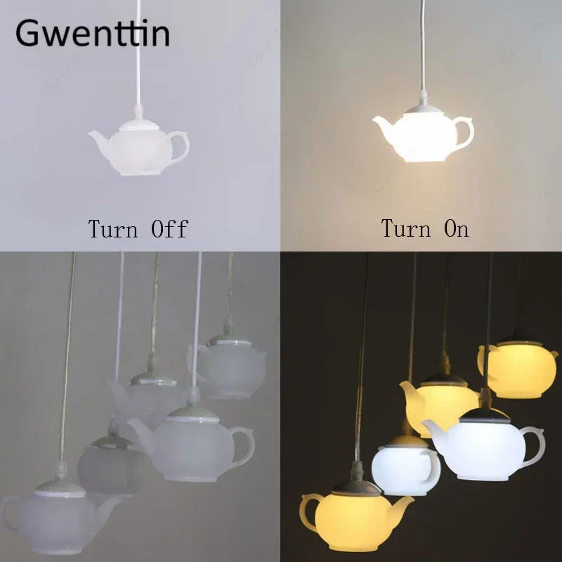 Teapot Pendant Lights: Modern LED Hanging Lamps for Home Decor