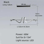 Modern Curved Dining Table Pendant Lamp LED Suspension Lighting