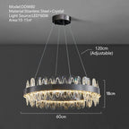 Crystal LED Chandelier: Luxury Living Room Pendant Light with Modern Design