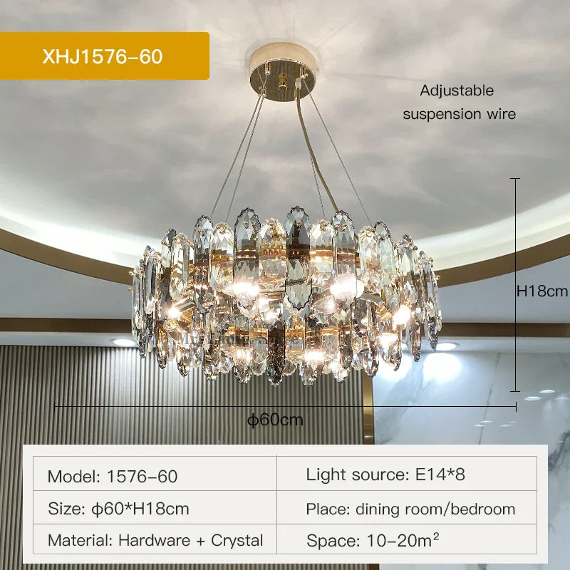 Crystal Chandelier: Luxury Nordic Post-modern Design for Living Room, Bedroom, Dining Room