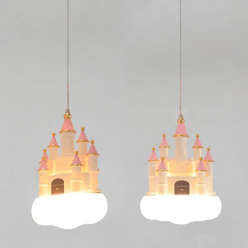 Castle Kids Chandelier LED Light for Bedroom Decor
