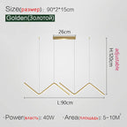 Modern Nordic Line Chandelier for Dining Table and Bar Settings