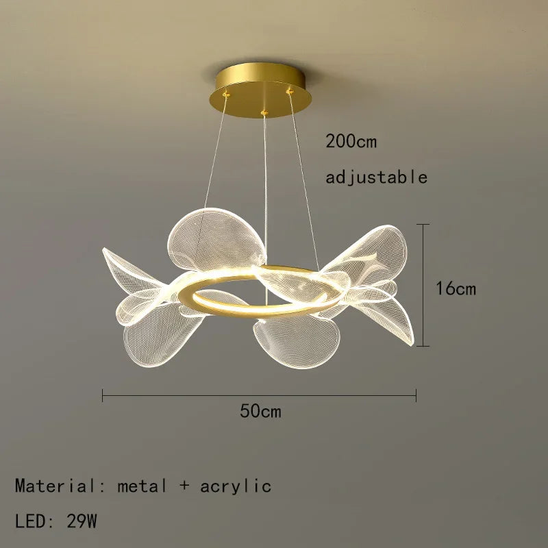 LED Flower Chandelier: Luxury Acrylic Pendant Lamp for Modern Living, Bedroom, Kitchen, Dining Room