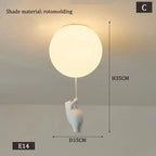 Nordic White Bear Kid Ceiling Lamp: Children's Room Decoration LED Pendant Light.