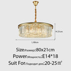 Crystal Ceiling Chandelier: Modern Vintage Hanging Light for Living Dining Room