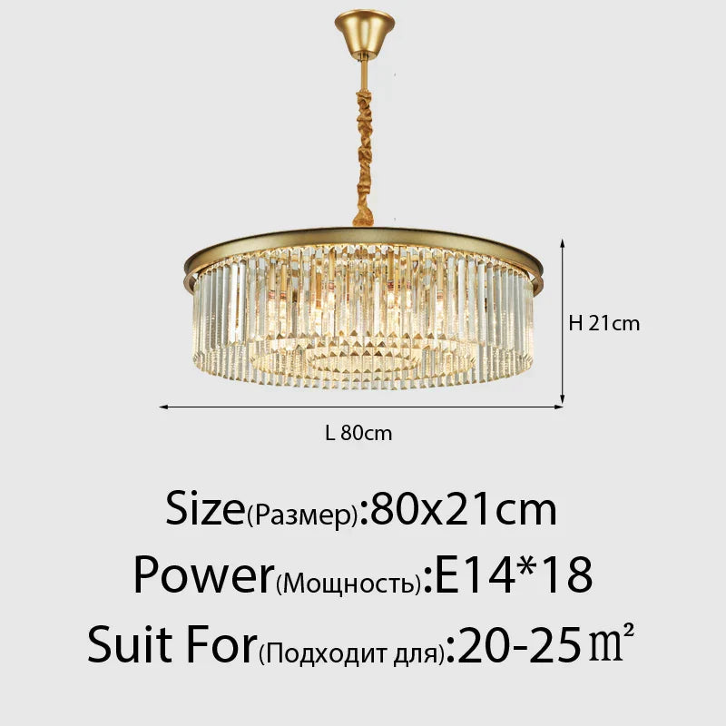 Crystal Ceiling Chandelier: Modern Vintage Hanging Light for Living Dining Room