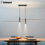 Black Gold Nordic LED Pendant Chandelier for Dining Table - Modern Minimalist Design