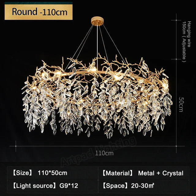 Modern Luxury Crystal Led Chandelier for Dining Living Room Hotel Hall