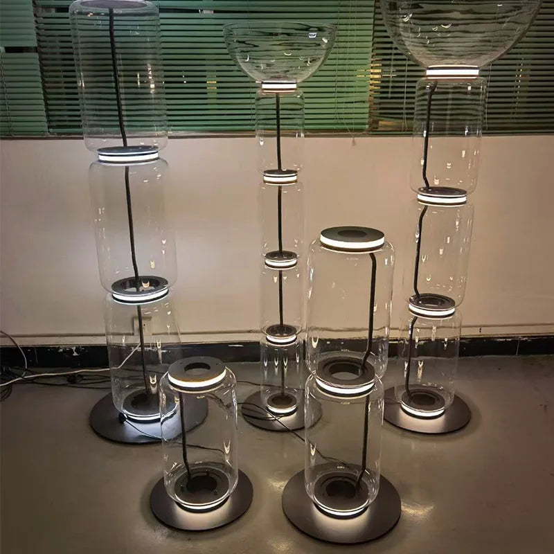 Glass LED Floor Lamp for Modern Interior Decor