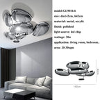 Chrome LED Ceiling Lamp for Home Decoration, Living Room, Dining Room, Bedroom, Cafe