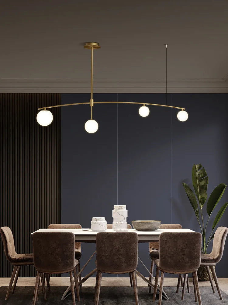 Glass Ball Pendant Chandelier: Stylish LED Hanging Lights for Dining Room, Kitchen, & Bar.