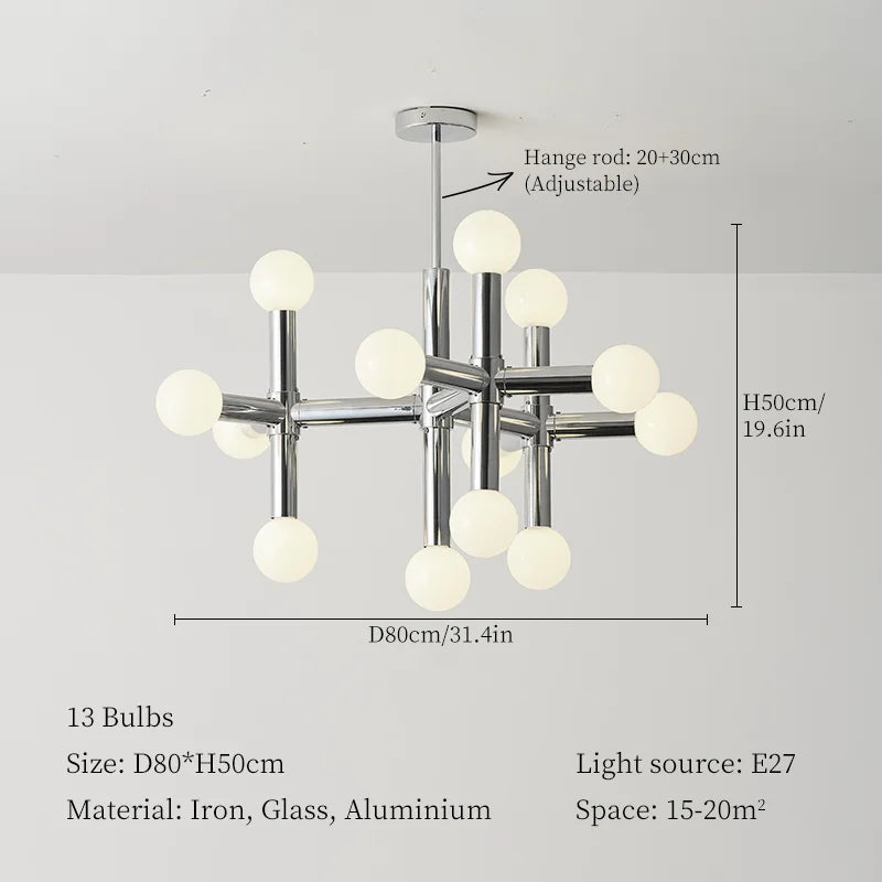 Bauhaus Glass Hanging Ceiling Lamps LED Chandelier Room Decor for Living Bedroom
