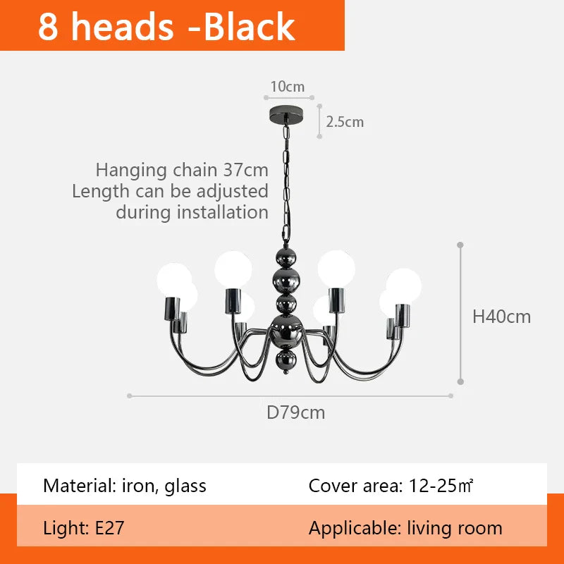 Sphere Chandelier: Modern Medieval Style Pendant Lighting for Living Room and Bedroom