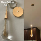 Tear Drop Crystal Glass LED Pendant Light Chandelier for Restaurant, Bar, and Staircase