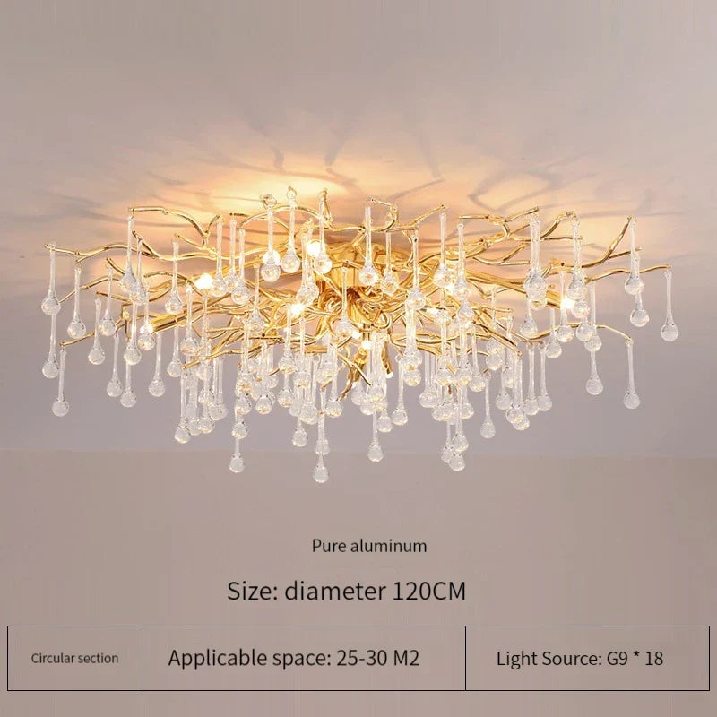 Elegant Gold Crystal Chandelier for Modern Luxury Living Spaces