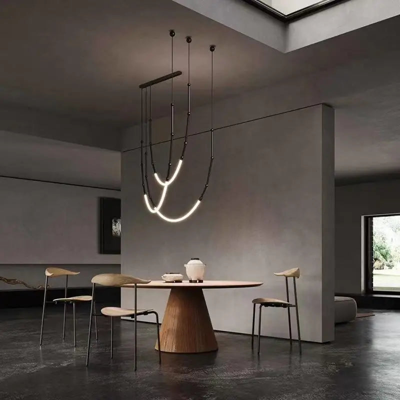 Bamboo Pendant Lights: Nordic Loft Stair LED Luminarias for Minimalism Decor