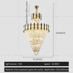 Crystal Chandelier Light: Villa Living Room Luxury Loft Spiral Staircase Long Chandelier