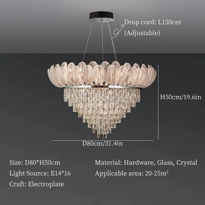 Crystal Crown Chandelier: Luxe Ceiling Light for Home, Shop & Lobby