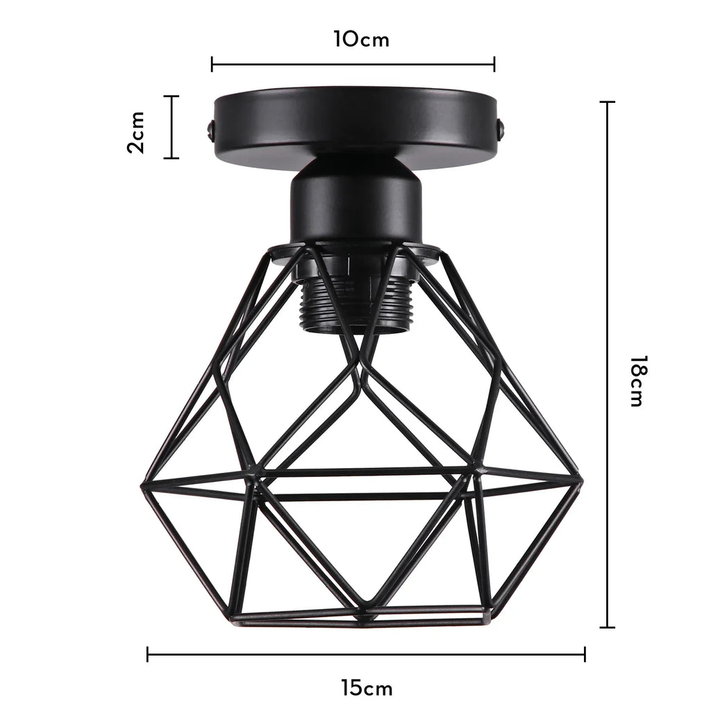 Industrial LED Ceiling Light: Modern Retro Loft Plafonniers for Living Room Kitchen Cage Home Decor